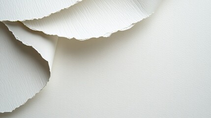 Poster - Elegant Texture of Torn White Paper on Soft Neutral Background