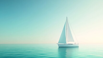  Space Sailboat Blue View Ocean Pastel Right Text Horizon