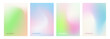 © FineVector - Set of springtime theme defocused backgrounds with blurred color gradients. Templates for creative Spring season graphic design. Vector illustration.