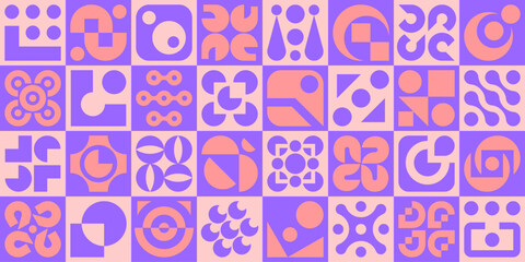 Wall Mural - abstract geometric pattern. geometric icons design elements. trendy minimalist basic figures