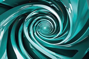 Poster - Teal Spiral Background for Contemporary Business and Technology Designs