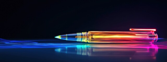 Poster - A glowing digital pen creating vivid trails.