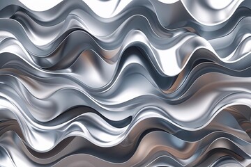 Poster - Modern Business Design with Creative Silver Wave Pattern Background