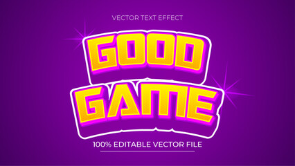 Poster - Good Game Editable text effect in futuristic games style purple and orange theme