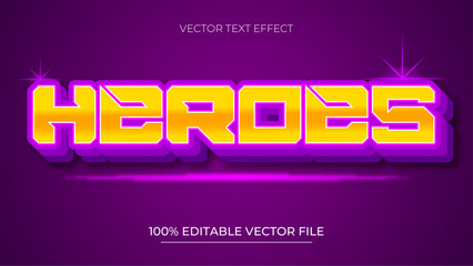 Poster - Victory game editable text effect with neon orange color style