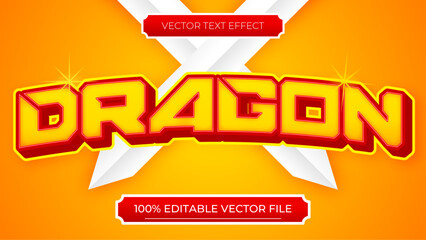 Poster - Dragon editable text font effect 3d text for Gaming title with Sword Background