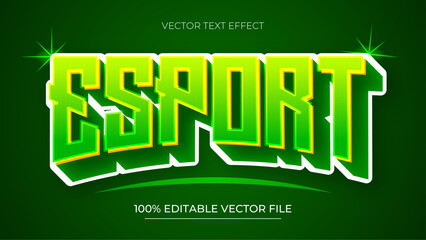 Poster - Esports 3D text effect and editable text effect with light green neon color