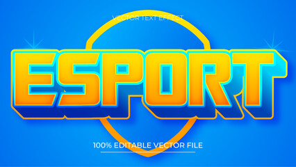 Poster - Esports 3D text effect and editable text effect with light blue neon color