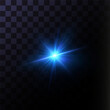 © kulinskaia - Glow effect. Blue glowing particles, stars. Vector illustration.