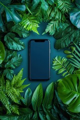 Poster - A glowing phone surrounded by vibrant flora.