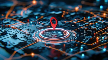 Poster - A holographic map highlighting prime real estate hotspots.
