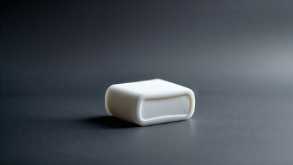 Poster - Unique white object with smooth texture displayed on dark surface in minimalist setting