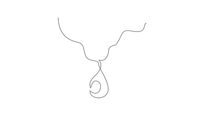 Poster - Self drawing animation of single one line drawing water drop from water clot. Protect environment from pollution. Without contamination. Save water for future. World Water Day. Full length animated