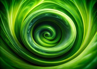 Poster - Abstract Green Swirl: Nature's Vortex, Eco-Friendly Design Element