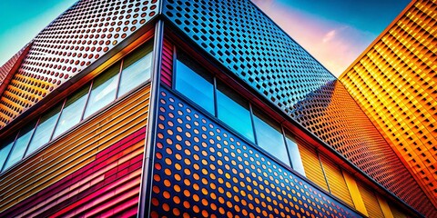 Wall Mural - Abstract Halftone Diagonal Stripes: Bold Graphic Art Architectural Photography