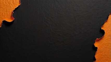 Poster - Abstract dark background with torn orange paper edges and textured surface