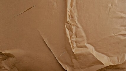 Poster - Abstract brown crumpled paper texture, suitable for backgrounds or design elements offering a rustic, vintage or eco-friendly feel