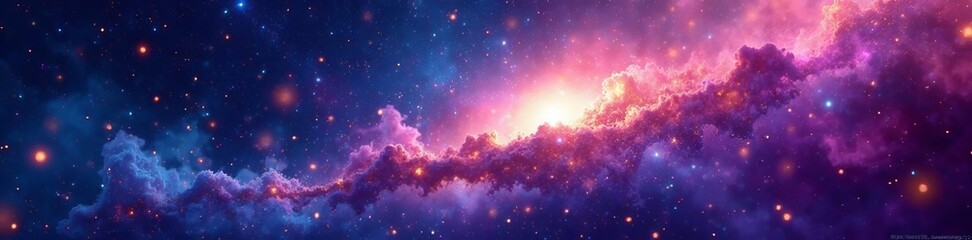 colorful cosmic background with twinkling stars and galaxy swirls, starry, galaxy, night
