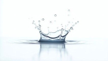 Aufkleber - a close-up shot of a water crown splash with droplets and ripples