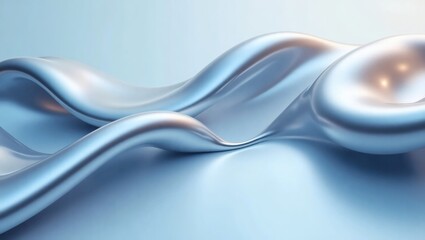 Aufkleber - abstract flowing metallic waves with a glossy texture