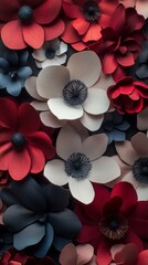Poster - A stunning collection of intricately crafted paper flowers fills the space with vibrant hues and textures. Each petal and bloom adds a unique charm, creating a warm and inviting atmosphere