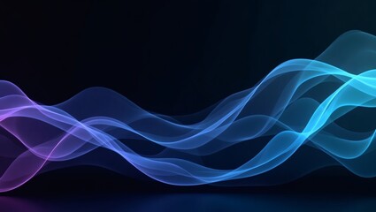 Aufkleber - abstract flowing waves in blue and purple tones, suggesting movement and energy