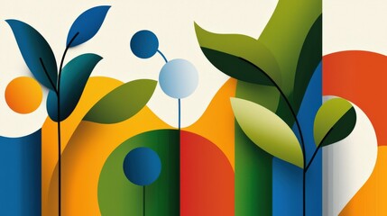 Poster - Abstract shapes symbolizing growth and collaboration.
