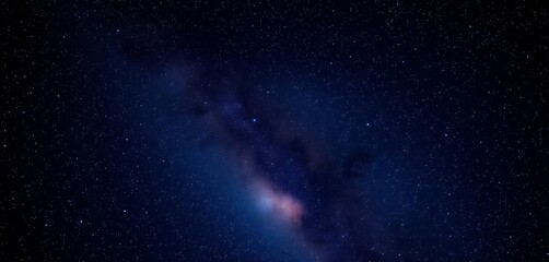 Wall Mural - Dark, infinite universe backdrop with realistic shining stars, constellations, Milky Way, and stardust , stars, background image