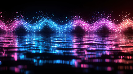 Wall Mural - abstract neon wave background