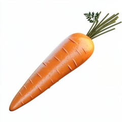 Poster - 3D cartoon carrot design in orange, isolated for vibrant and playful presentation.