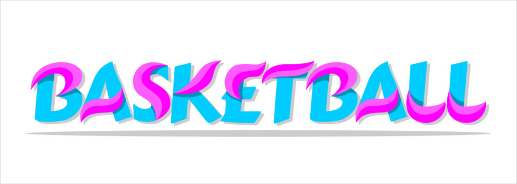 typography BASKETBALL word art illustration, editable text effect, eps file format