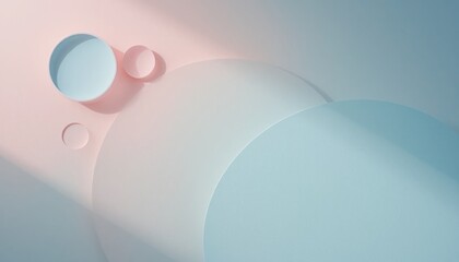 Poster - Abstract shapes and soft colors digital design graphic art minimalist environment artistic viewpoint conceptual exploration