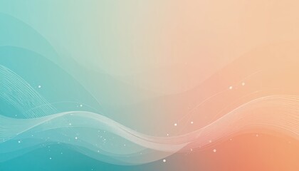 Poster - Dynamic abstract wave patterns in soft pastel tones digital art modern graphic design minimalist style aerial perspective contemporary aesthetics