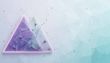 Poster - Abstract geometric design digital art triangular shapes soft color palette modern aesthetic creative environment