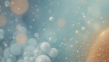 Poster - Dynamic abstract particles floating in a soft blue atmosphere digital art ethereal environment artistic viewpoint