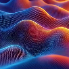 Poster - A vibrant, abstract depiction of waves in digital space showcasing dramatic colors and captivating patterns.
