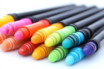Poster - Art supplies arranged in vibrant colors create a visually appealing display for creative activities