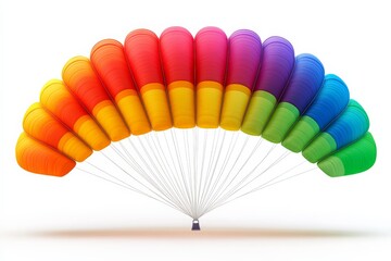 Aufkleber - Colorful parachute design showcases vibrant hues arranged in a rainbow spectrum with folds and strings