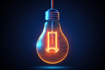 Poster - Bright idea depicted with a glowing light bulb showcasing intricate design and vibrant colors