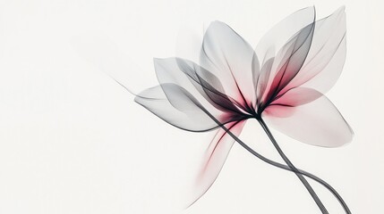 Aufkleber - A graceful flower unfurls its petals in gentle tones of pink and gray, creating an ethereal look that evokes peace and tranquility. Nature's art captures delicate beauty