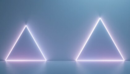 Poster - Dynamic geometric triangle design modern exhibition space digital artwork contemporary environment artistic perspective innovative concepts for enhanced visual appeal