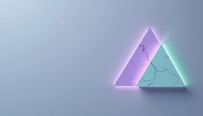 Poster - Illuminated geometric shapes in minimalistic design contemporary art studio digital artwork soft background aesthetic perspective