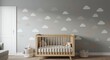 © Suska - Cozy Baby Room with Crib and Cloud Decorations for Nursery