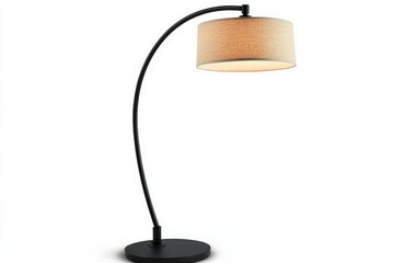 Aufkleber - Elegant floor lamp with a curved design enhances modern interiors in living spaces or offices
