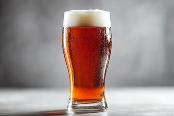 Poster - Refreshing craft beer served in a clear glass against a neutral background captures attention and invites enjoyment