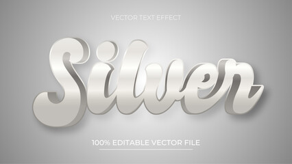 Poster - Silver editable text effect Luxury style Template