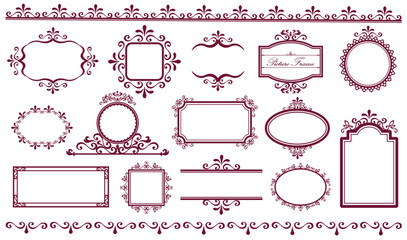 Fototapete - Floral retro ornament. luxury Labels and badges. Set of vintage frames. Decorative vector frames and borders.eps