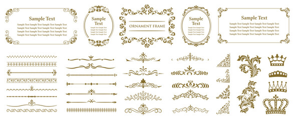 Fototapete - Vintage Collection of design elements.Ornate frames and scroll elements. Vector illustration borders and frames set..eps