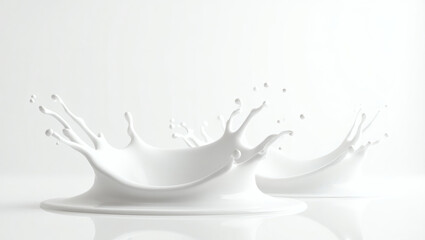 Aufkleber - a dynamic shot captures a splash of milk creating an abstract design with droplets