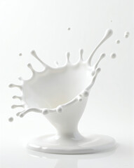 Aufkleber - a splash of white milk, a dynamic display of liquid in motion, droplets scattered around